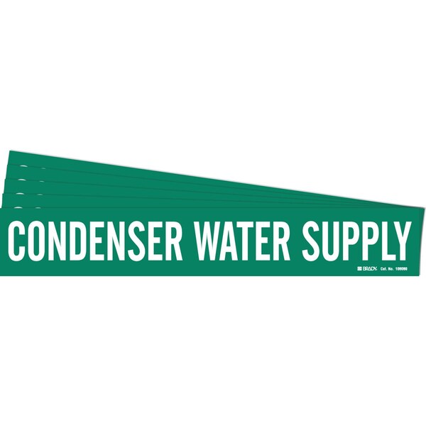 Brady CONDENSER WATER SUPPLY Pipe Marker Style 1 Polyester WT on GN 1 per Card, 5 PK 106080-PK - main